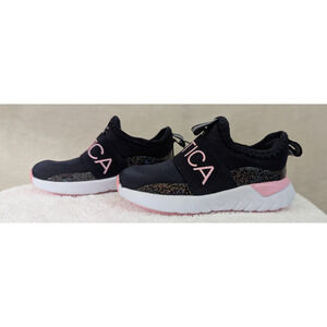 Nautica sz US 5 Slip On Sneakers toddler girls pink black white glittery HB